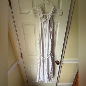 NWT Banana Republic Linen Blend White Halter Dress with Pockets and Belt - XL